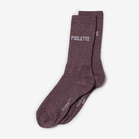 FELI CHAUSSETTES CREW POULETTE GLITTER PURPLE WOMEN