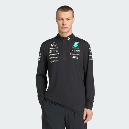 ADIDAS PERFORMANCE Sweat-shirt MERCEDES - AMG PETRONAS FORMULA 1 TEAM ENGINEERS QUARTER ZIP Black HOMME