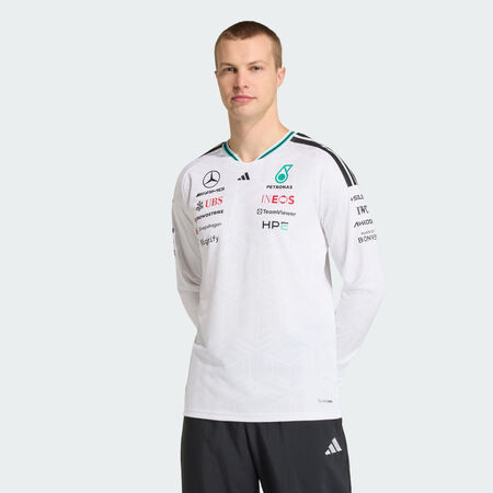 ADIDAS PERFORMANCE MAILLOT MANCHES LONGUES MERCEDES - AMG PETRONAS FORMULA 1 TEAM DRIVER AUTHENTIC White HOMME