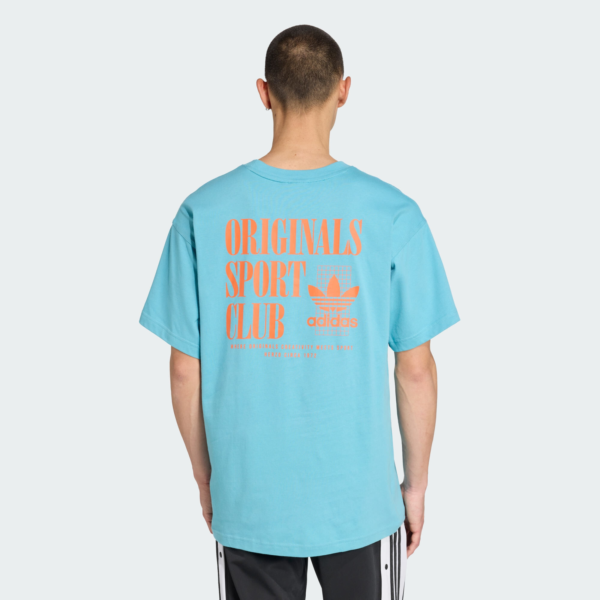adidas Originals Sport Club GFX オーバーサイズTシャツ 送関込 ADIDAS ORIGINALS Sport Club GFX Oversized Tee Preloved Blue