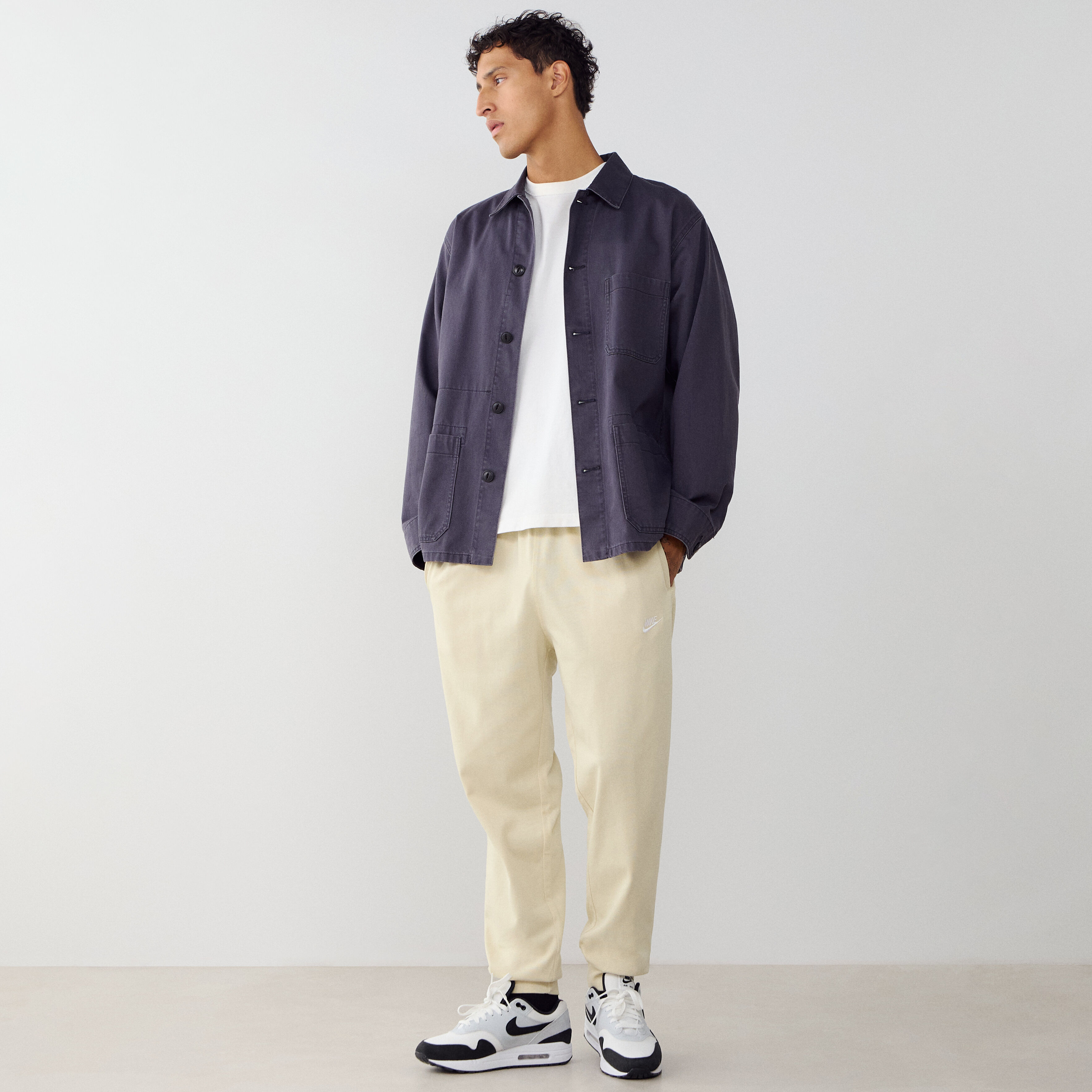 Pant Jogger Club Knit  Beige/blanc