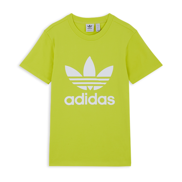 ADIDAS ORIGINALS TEE SHIRT TREFOIL NEON YELLOW T SHIRTS WOMEN
