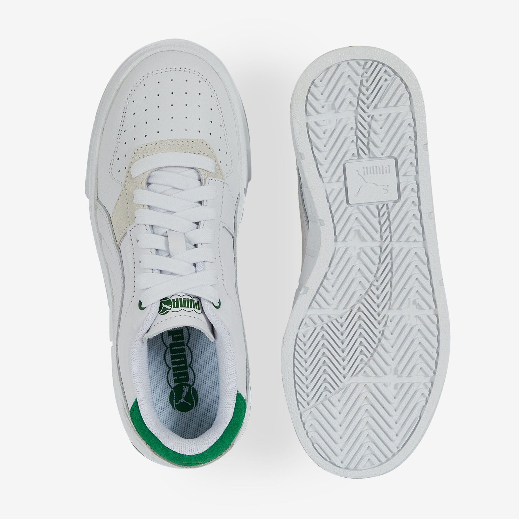 PUMA CALI COURT MATCH BLANC VERT FONCE SNEAKERS FEMME LACETS Courir
