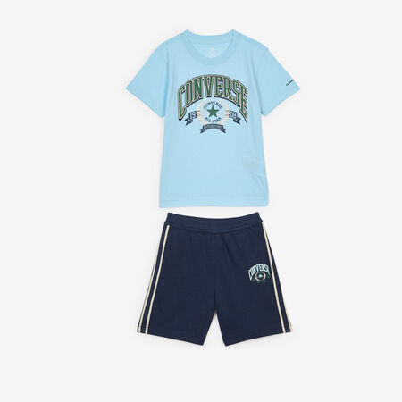 CONVERSE 2 PC SET TEE SHORT RECREATIONAL CLUB BLE BLEU/MARINE CADET