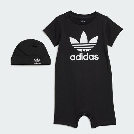 ADIDAS ORIGINALS Ensemble à offrir grenouillère et bonnet Black BÉBÉ