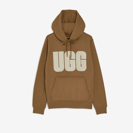 UGG HOODIE LOGO SHERPA MARRON WOMEN