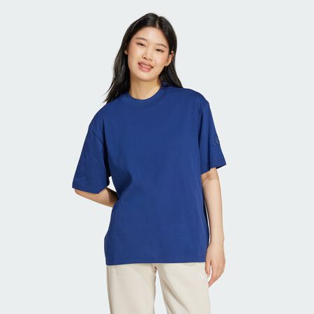 ADIDAS SPORTSWEAR Essentials Contemporary Logo Boyfriend Tee Dark Blue WOMEN