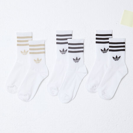 ADIDAS ORIGINALS CHAUSSETTES X3 CREW STRIPES BEIGE/BROWN UNISEX