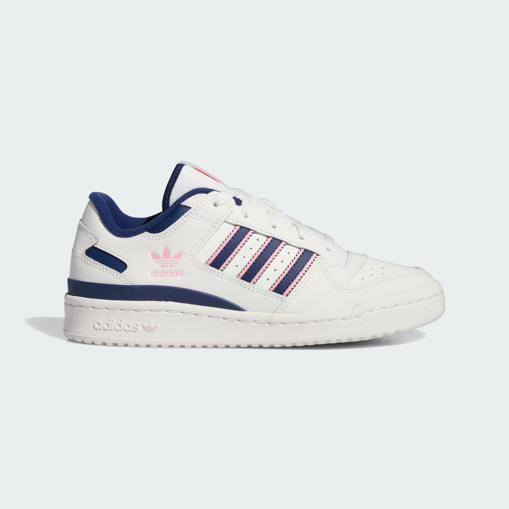 ADIDAS ORIGINALS Forum Low CL Shoes Cloud White Dark Blue Bliss Pink SNEAKERS WOMEN Courir