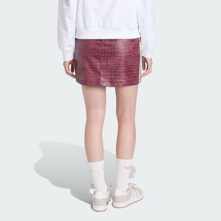 ADIDAS ORIGINALS MINI-JUPE EN MATI&Egrave;RE SYNTH&Eacute;TIQUE Maroon FEMME