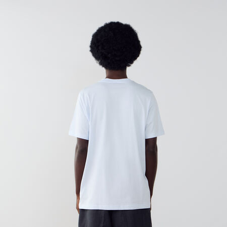 NEW BALANCE TEE SHIRT CHEST LOGO BLEU/BLANC HOMME