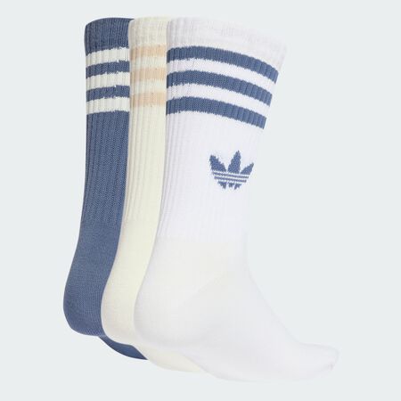 ADIDAS ORIGINALS 3-Stripes Crew Socks 3 Pairs White / Off White / Preloved Ink UNISEX