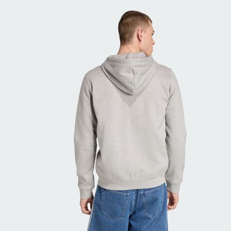 ADIDAS ORIGINALS Veste à capuche entièrement zippée Trèfle Essentials Medium Grey Heather / White HOMME