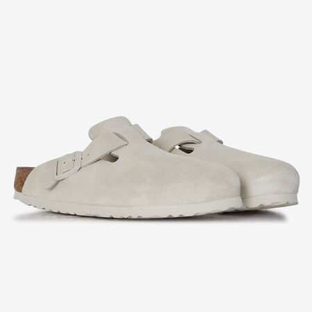 BIRKENSTOCK boston BOSTON SUEDE ANTIQUE WHITE BLANC FEMME