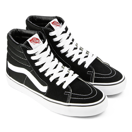 VANS SK8 HI NOIR BLANC SNEAKERS FEMME LACETS Courir