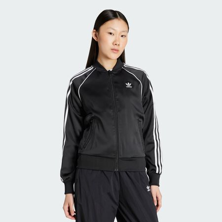ADIDAS ORIGINALS Veste de survêtement SST Adicolor Satin Black / White FEMME
