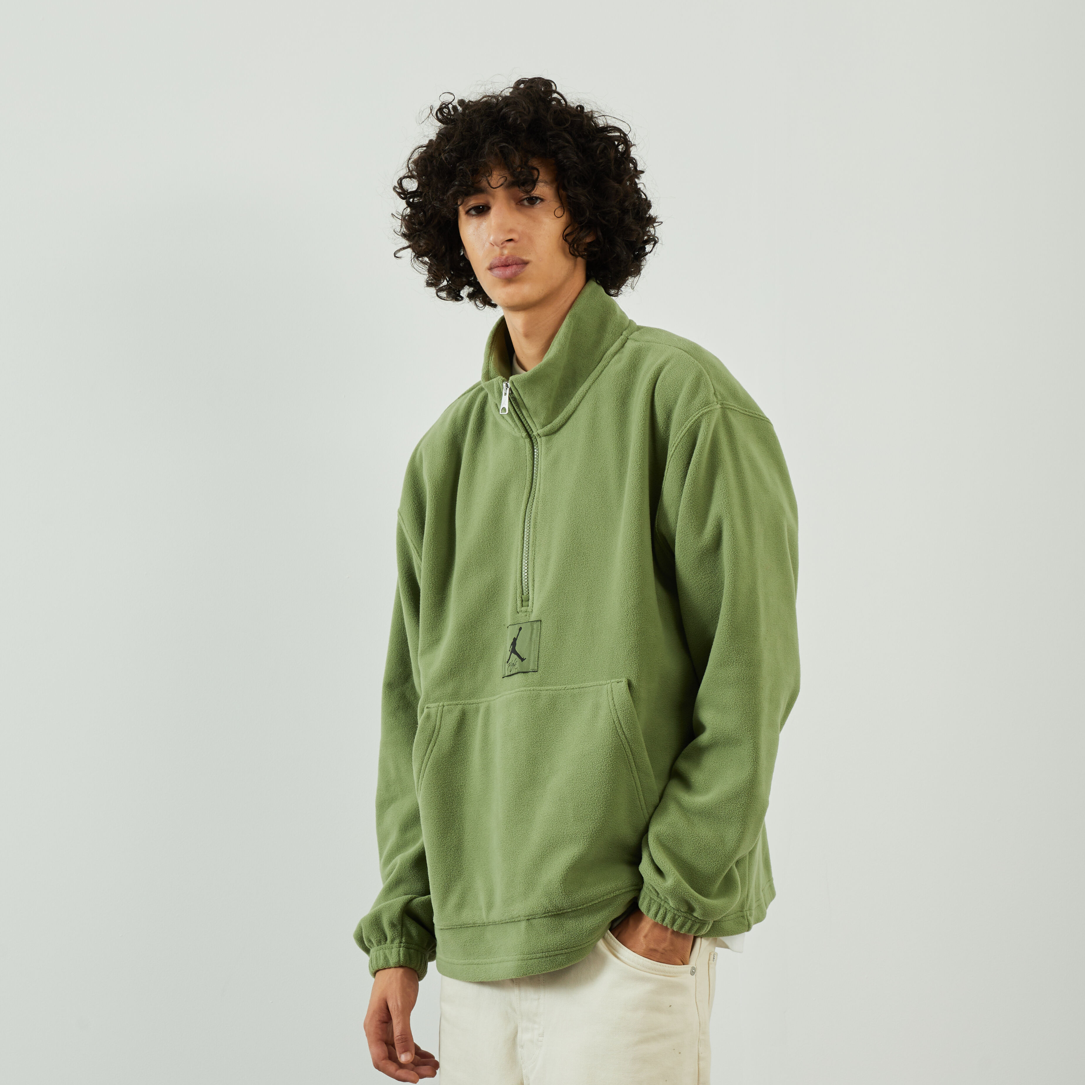 JORDAN HALF ZIP POLAR FLEECE SWEATSHIRT GREEN SWEATSHIRTS MEN