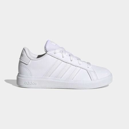Grand Court Lifestyle Tennis Lace-Up Shoes : Cloud White / Cloud White / Grey One