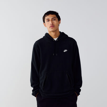 NIKE HOODIE CLUB POLAR BLACK/WHITE MEN