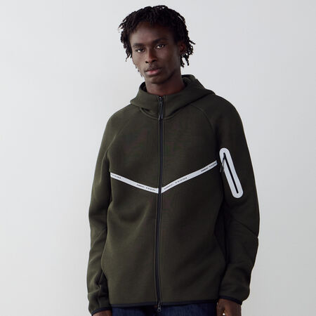 NIKE JACKET TECH FLEECE FZ REFLECTIVE VERT HOMME