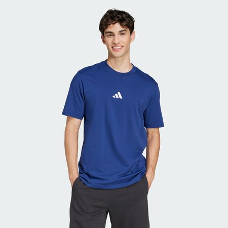 ADIDAS SPORTSWEAR Essentials Small Logo Single Jersey Tee Dark Blue / White MEN