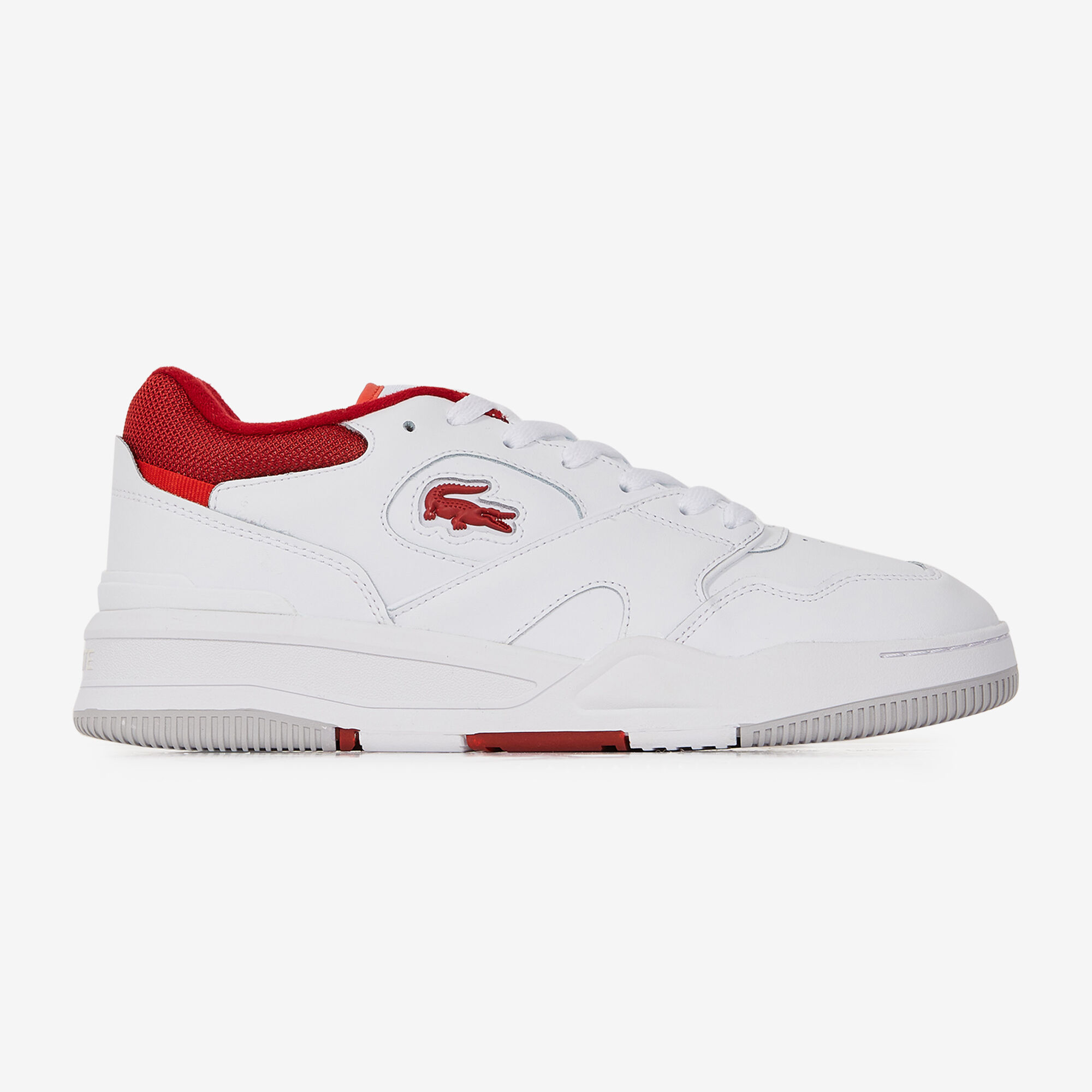 LACOSTE LINESHOT BLANC ROUGE SNEAKERS HOMME LACETS Courir