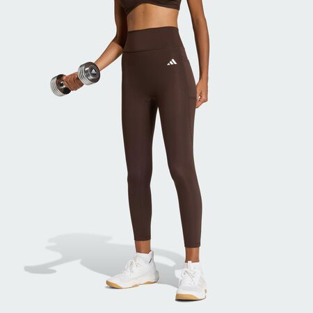 ADIDAS ORIGINALS Optimé Essentials No Front Rise Seam 7/8 Leggings Aurora Coffee WOMEN