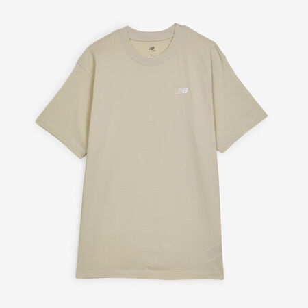 NEW BALANCE TEE SHIRT SMALL LOGO ESSENTIALS BEIGE/BLANC HOMME