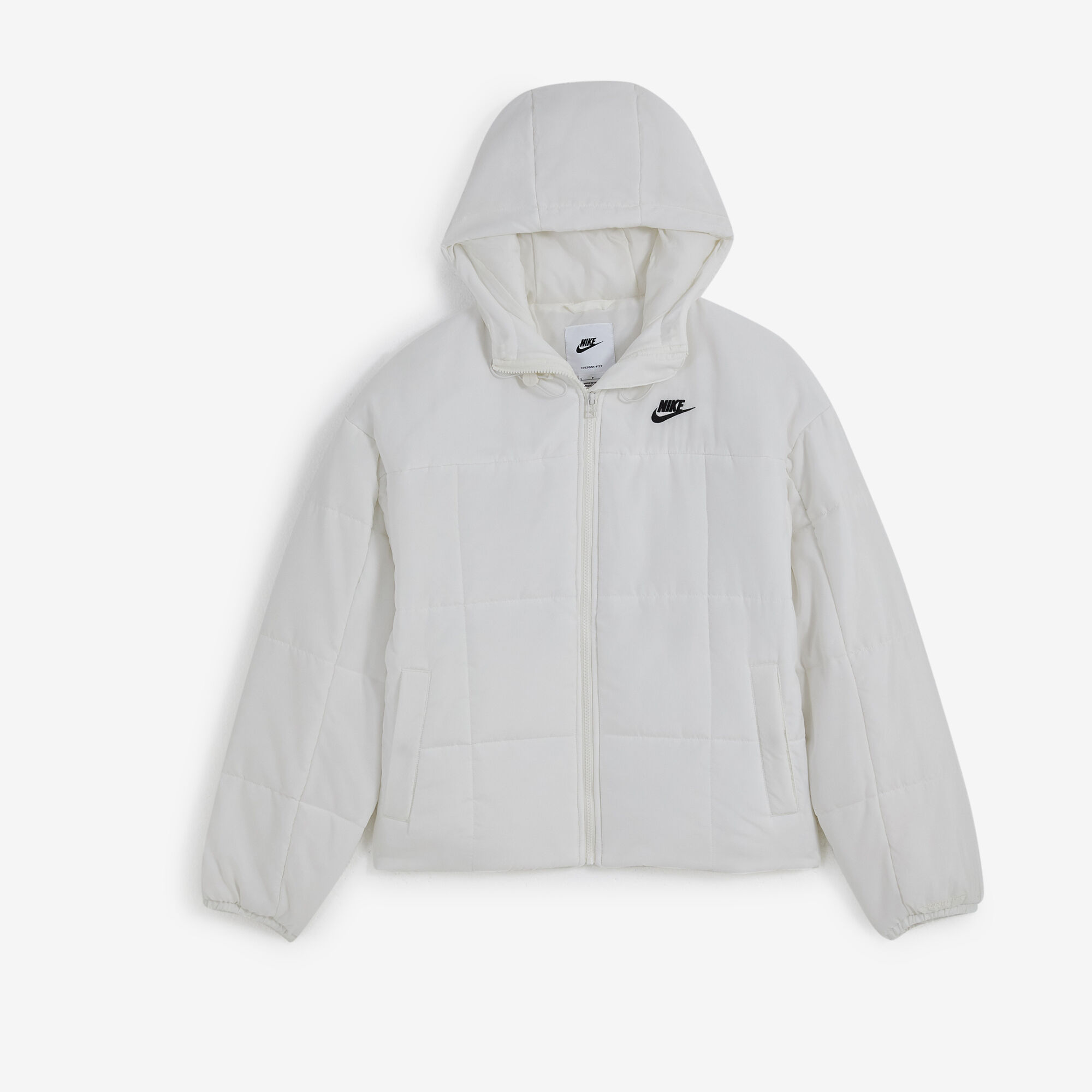 White nike padded hot sale jacket