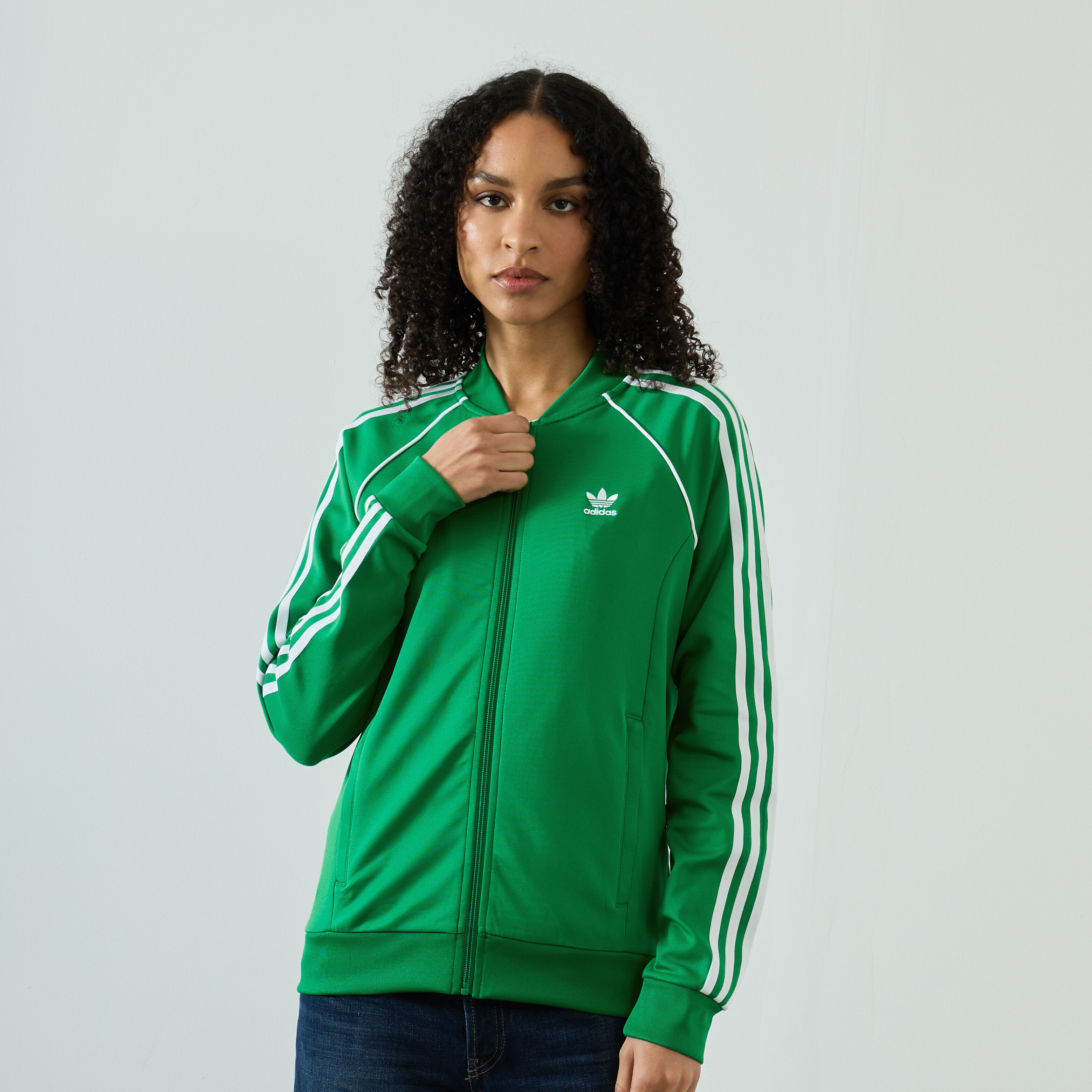 ADIDAS ORIGINALS JACKET FZ SUPERSTAR TRACKTOP VERT BLANC BLOUSON