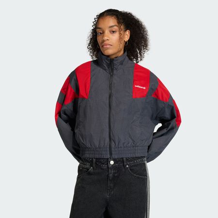 ADIDAS ORIGINALS VESTE DE SURVÊTEMENT BLOCKED WASHED À FERMETURE ZIPPÉE Black FEMME