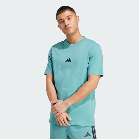 Essentials Small Logo Single Jersey Tee : Powder Teal / Black