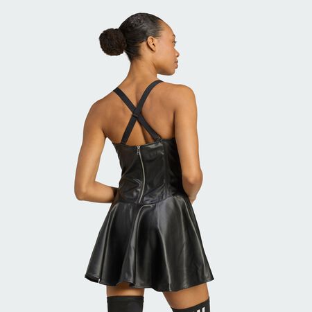 ADIDAS ORIGINALS adidas x Jeremy Scott Faux-Leather Dress Black WOMEN