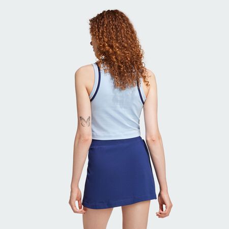 ADIDAS SPORTSWEAR Essentials Color-Pop Cotton Crop Tank Top Glow Blue WOMEN