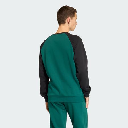ADIDAS ORIGINALS SWEAT-SHIRT CHEST STRIPES CREWNECK Collegiate Green / Black HOMME