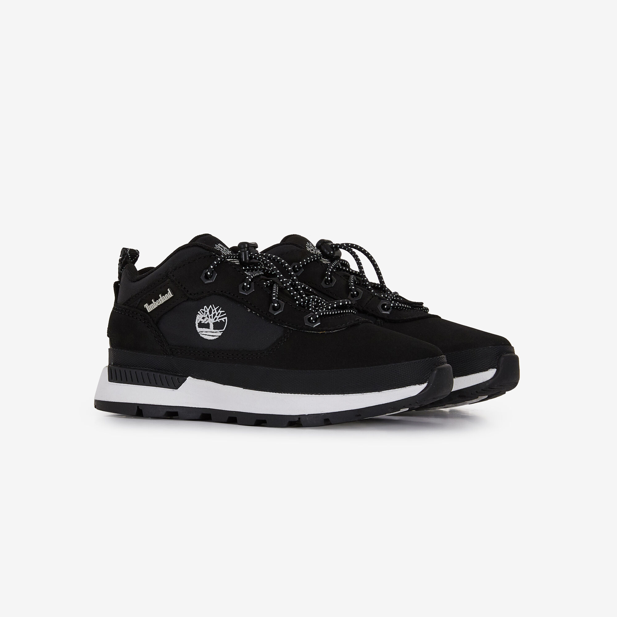 TIMBERLAND FIELD TREKKER LOW SPLIT LOGO NOIR BLANC BLACK WHITE