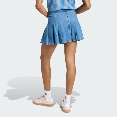 ADIDAS ORIGINALS DENIM PLEATED SKIRT Indigo Denim WOMEN