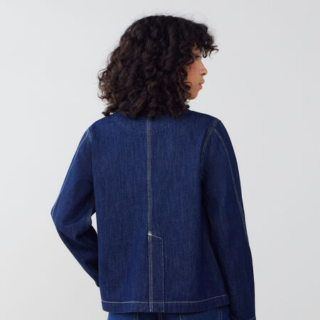 CONVERSE JACKET DENIM STITCHING BLEU/BLANC FEMME
