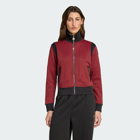 ADIDAS ORIGINALS Houndstooth Track Top Better Scarlet / Black WOMEN