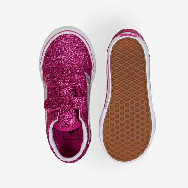 VANS OLD SKOOL V GLITTER PINK/WHITE SNEAKERS KIDS