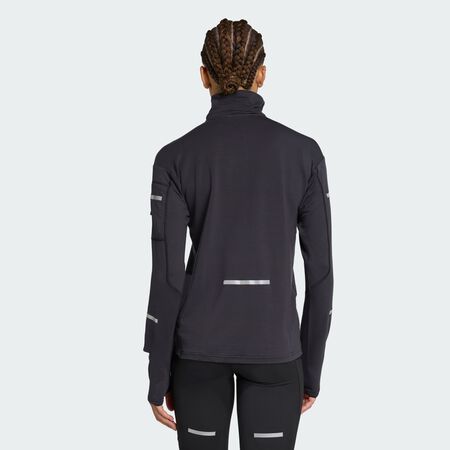 ADIDAS PERFORMANCE Adi365 Running CLIMAWARM+ Half-Zip Black WOMEN