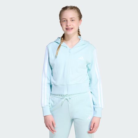 ADIDAS SPORTSWEAR Essentials Full-Zip Hoodie Kids Halo Mint / White JUNIOR