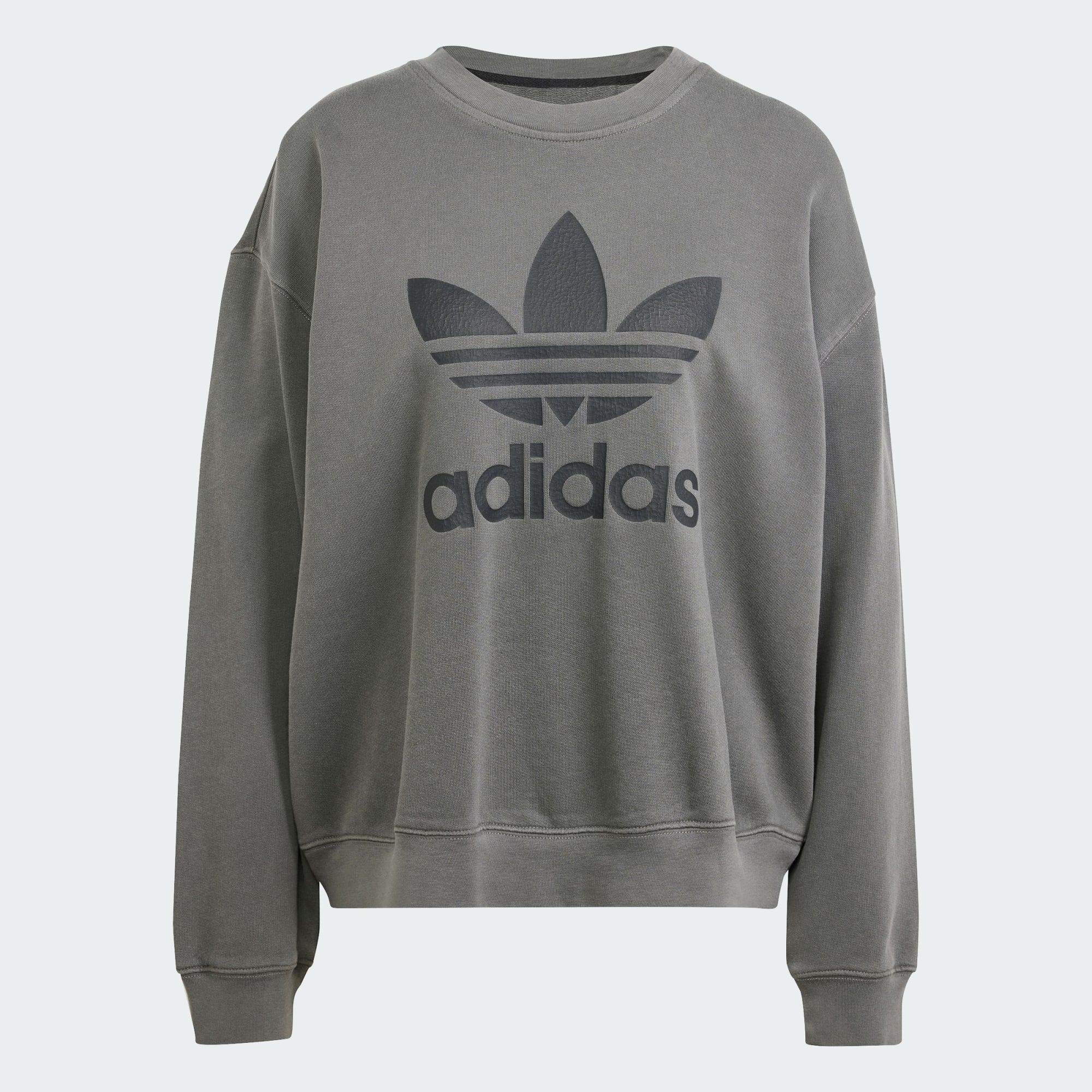 ADIDAS ORIGINALS WASHED TREFOIL SWEATSHIRT Black SWEAT FEMME