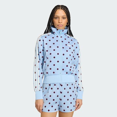 ADIDAS ORIGINALS Veste de surv&ecirc;tement SATIN POLKA DOTS TT Clear Sky FEMME