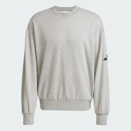 ADIDAS ORIGINALS Sweat-shirt logo à 3 bandes coupe ample Essentials Medium Grey Heather / Black HOMME