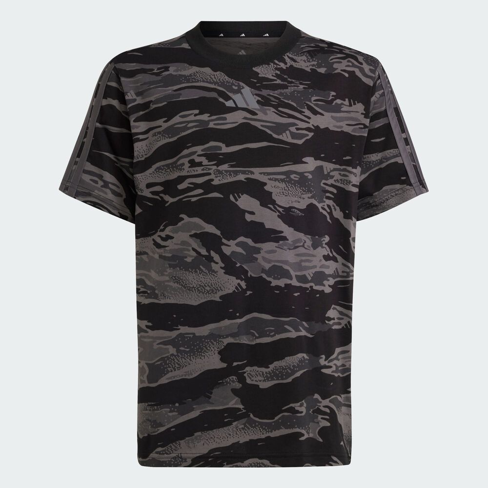 ADIDAS SPORTSWEAR Seasonal Essentials Camo Tee Kids Black Grey