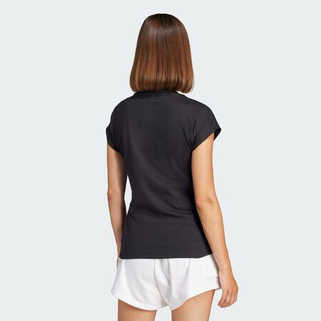 ADIDAS SPORTSWEAR Essentials Linear Cotton Tee Black / White WOMEN