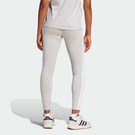 ADIDAS SPORTSWEAR Essentials 3-Stripes Cotton Leggings Light Grey Heather / White WOMEN