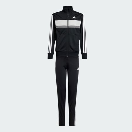 ADIDAS SPORTSWEAR Survêtement maille 3 bandes Seasonal Essentials Tiberio Enfants Black / White / Grey Two CADET