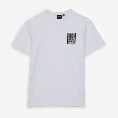 ONE PIECE TEE SHIRT WANTED ACE WHITE MEN